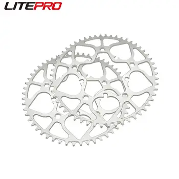 Litepro Spade Chainring 52 54T Для Велосипеда Brompton Из Алюминиевого Сплава BCD130MM Серебряная Звездочка Складная Велосипедная Звездочка