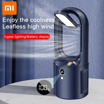 Xiaomi Для домашнего использования, электрический настольный вентилятор без лопастей, охладитель, Зарядка через USB, портативный беспроводной мини-вентилятор охлаждения, сверхшумный светодиодный ночник