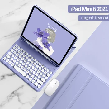для iPad Mini 6 2021 8,3-дюймовый чехол с клавиатурой, Магнитная крышка для iPad Mini 4 5, Складной Умный кожаный чехол, беспроводная клавиатура
