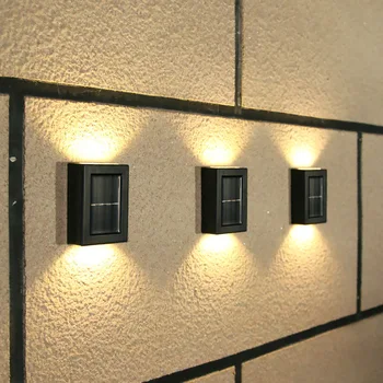 2 шт. Светодиодный настенный светильник, Солнечные лампы, Наружный Водонепроницаемый IP65, настенный светильник для крыльца, сада и внутреннего освещения для спальни