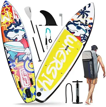 Подставная доска для паддла wkersiy Paddle Boards с аксессуарами Премиум-класса SUP и рюкзаком, Доска для паддла для взрослых, Нескользящая палуба