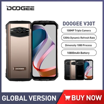 DOOGEE V30T 5G Прочный Смартфон 6,58 Дюймов FHD 120 Гц с Диагональю дисплея 1080 6 нм 12 ГБ 256 ГБ Мобильный телефон 108 Мп Камера 10800 мАч NFC
