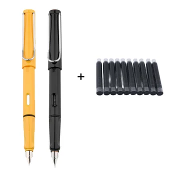 1 ручка + 10 чернил Роскошная перьевая ручка для каллиграфии Многофункциональная ручка 0,38 мм EF 0,5 мм F Наконечник школьные принадлежности канцелярские ручки Kawaii ink