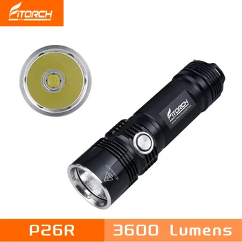 Светодиодный фонарик Fitorch P26R 3600 люмен, USB перезаряжаемый фонарик с PowerBank и литий-ионным аккумулятором 26650 в комплекте