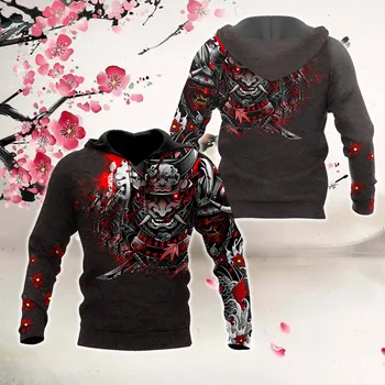 Новая Японская татуировка самурая с 3D печатью, Новая мужская толстовка с капюшоном на молнии в стиле Харадзюку, Повседневная куртка Унисекс, Пуловер, Стиль - 01
