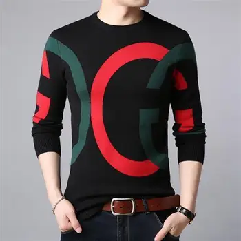 Вязаный мужской свитер, тонкий весенний 2020, новый мужской свитер среднего возраста, свободная корейская базовая рубашка