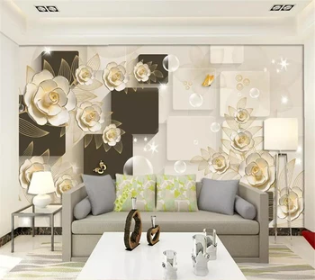 beibehang Пользовательские большие обои 3D фреска с тисненым рисунком розы ТВ фон гостиная спальня обои 3d papel de parede