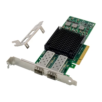 1 Комплект PCIE X8 BCM57810 Сетевая карта с Двойным Оптическим Портом 10G SFP + Серверная Оптоволоконная Сетевая карта Ethernet Сетевая карта Зеленого Цвета