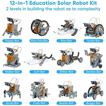 Наборы солнечных роботов, высокотехнологичные научные игрушки для мальчиков и девочек, Интеллектуальные развивающие наборы 12 в 1 