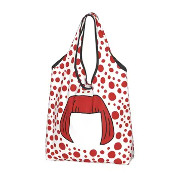 Переработка Яей Кусама, сумка для покупок в виде тыквы, Женская сумка-тоут, Портативные Эстетичные сумки для покупок в горошек