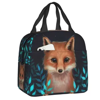 Милая Лисья изолированная сумка для ланча для женщин, водонепроницаемый термос-холодильник с животными, коробки для ланча, Офисные сумки, школьные сумки для пикника, сумки для еды