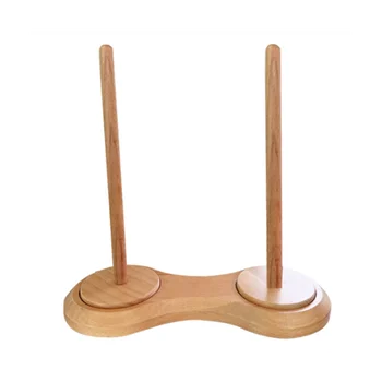Двойной деревянный держатель мотка пряжи для вязания крючком, Держатель пряжи для вязания, Шпиндельный дозатор пряжи, инструмент для вязания крючком
