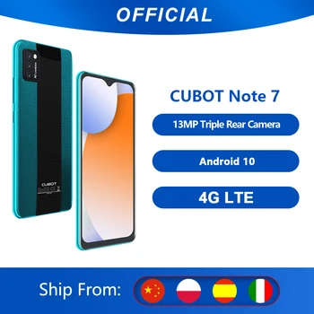 Смартфон Cubot Note 7 С тройной камерой 13MP 4G LTE 5,5-дюймовый Экран 3100mAh Android 10 с двумя SIM-картами Разблокировка лица мобильного телефона