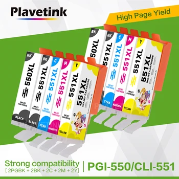 Plavetink 10 шт. PGI550 CLI551 Совместимые Чернильные картриджи Для принтеров Canon MG6350 MG7150 IP8750 Ip7250 PGI-550 CLI 551 550/551XL