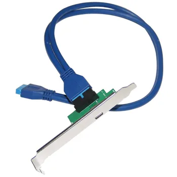 19-контактный USB-разъем для подключения кабеля USB 3.1 Type-C USB3.0 к адаптерной плате USB-C с длинным низкопрофильным кронштейном PCI-e