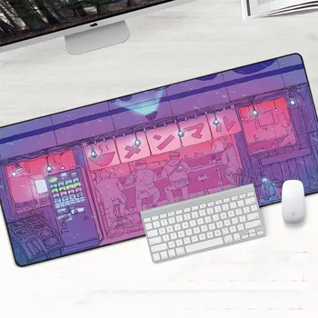 Аниме Игровой Коврик Для Мыши Kawaii Landscape Компьютерный Большой Игровой Коврик Для Мыши L Pink PC Gamer Настольный Коврик Эстетической Компании Ковер для Девочки