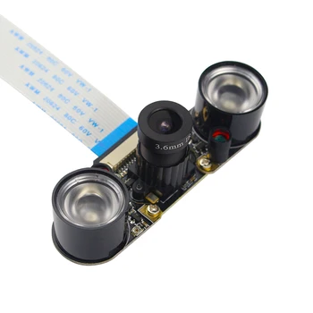 Камера Ночного видения Raspberry Pi Camera с 2 Инфракрасными Светочувствительными ночными веб-камерами OV5647 для Raspberry Pi 4B/3B +/3B/Zero