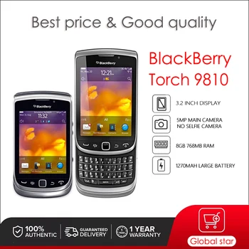 BlackBerry Torch 9810 Оригинальный разблокированный мобильный телефон 768 МБ + 8 ГБ 5-мегапиксельная камера Бесплатная доставка